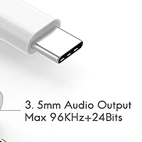 deal 2in1 Type-C USB C to 3.5mm Headphone Jack Adapter AUX & DAC Date Charge Cable 