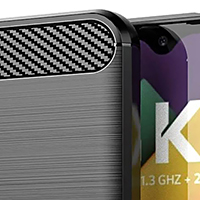 SALE LG K22 LM-K200TM Boost Mobile Carbon Fiber Soft TPU Protective Case