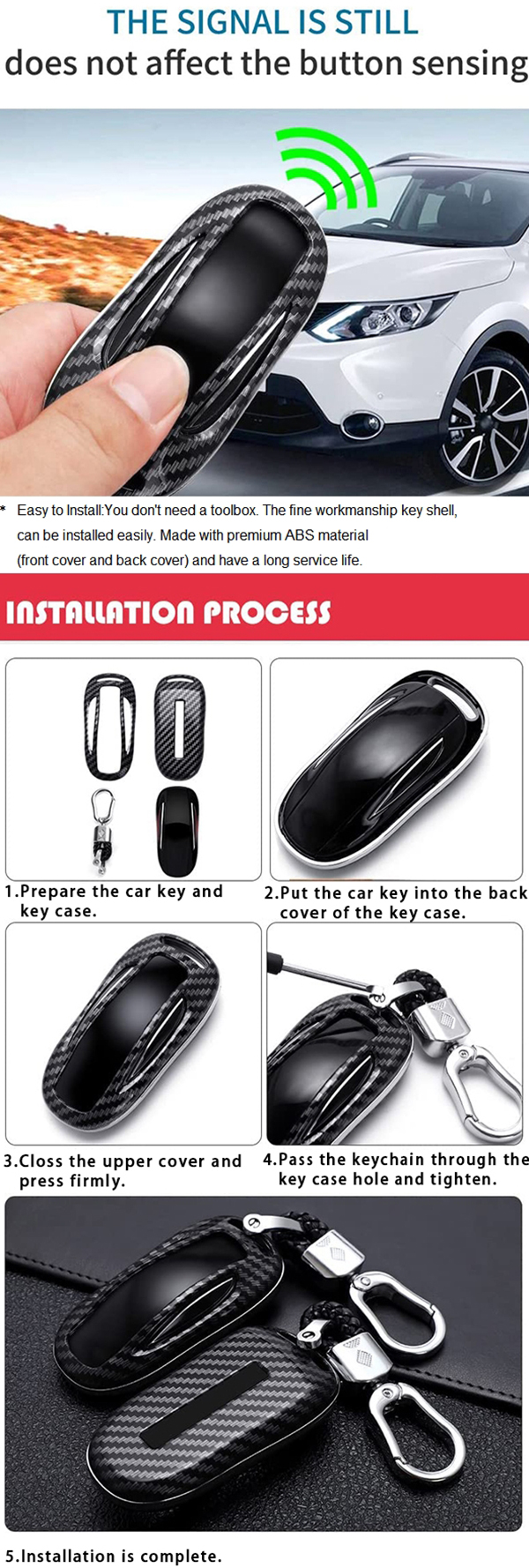 Low Price Carbon Fiber Key Cover Case ShellAccessory 